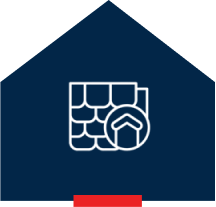 Group 67 House icon with roof shingles design.