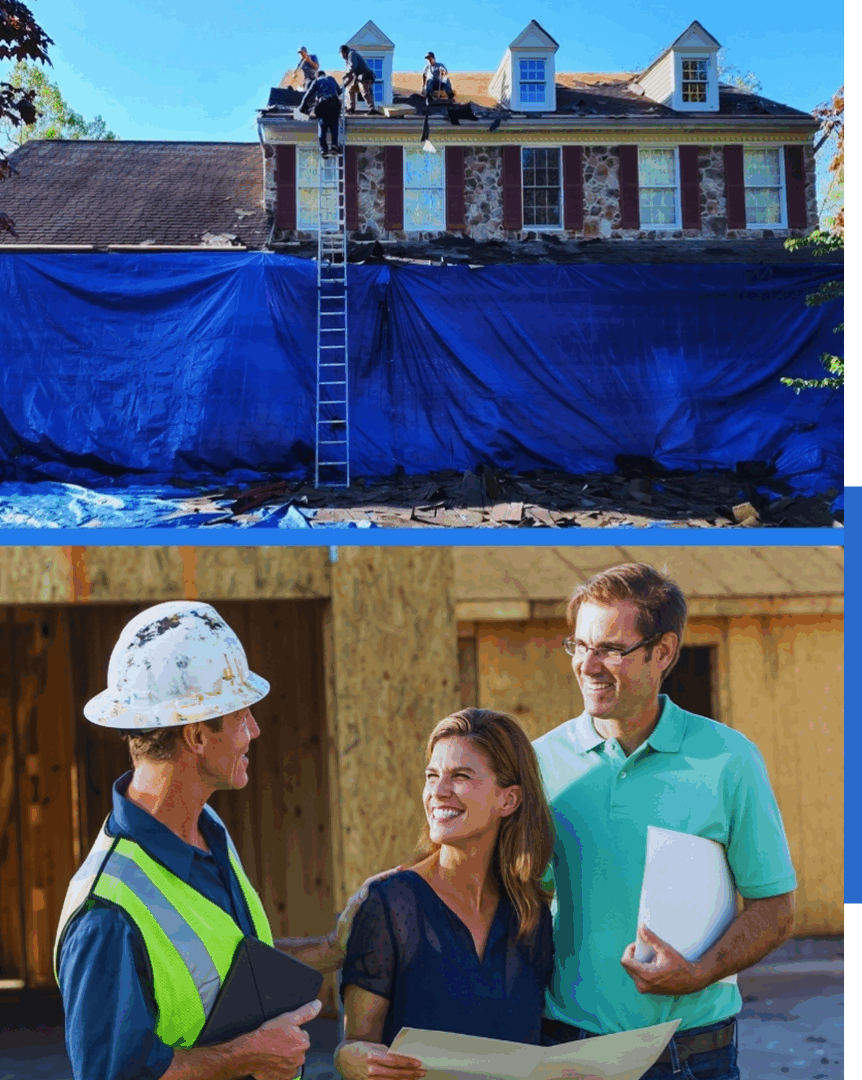 Group 73 (1) Roof renovation and construction team discussing plans.